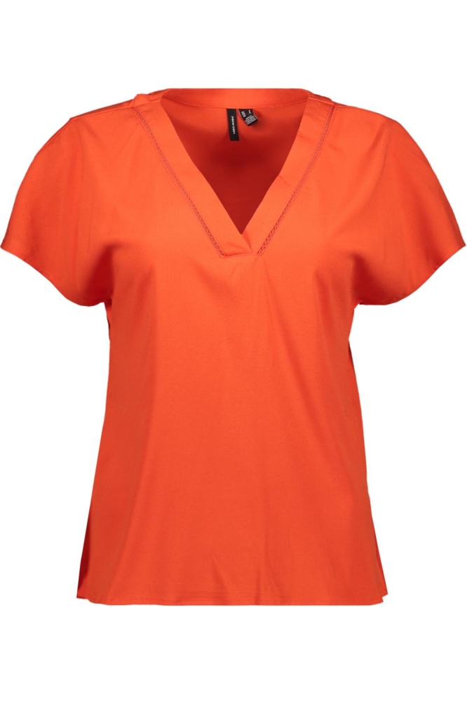 VMBELLA SS WIDE TOP WVN GA 10327551 FIERY RED